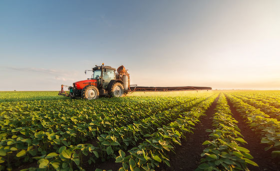 KI in der Landwirtschaft — Traktor auf Feld